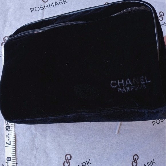 Chanel Velvet Cosmetic Bag with Double. Zippers - Picture 6 of 10